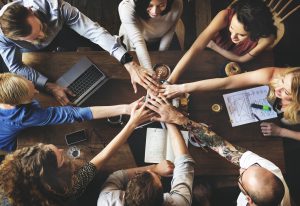 Team Unity Friends Meeting Partnership Concept